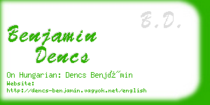 benjamin dencs business card